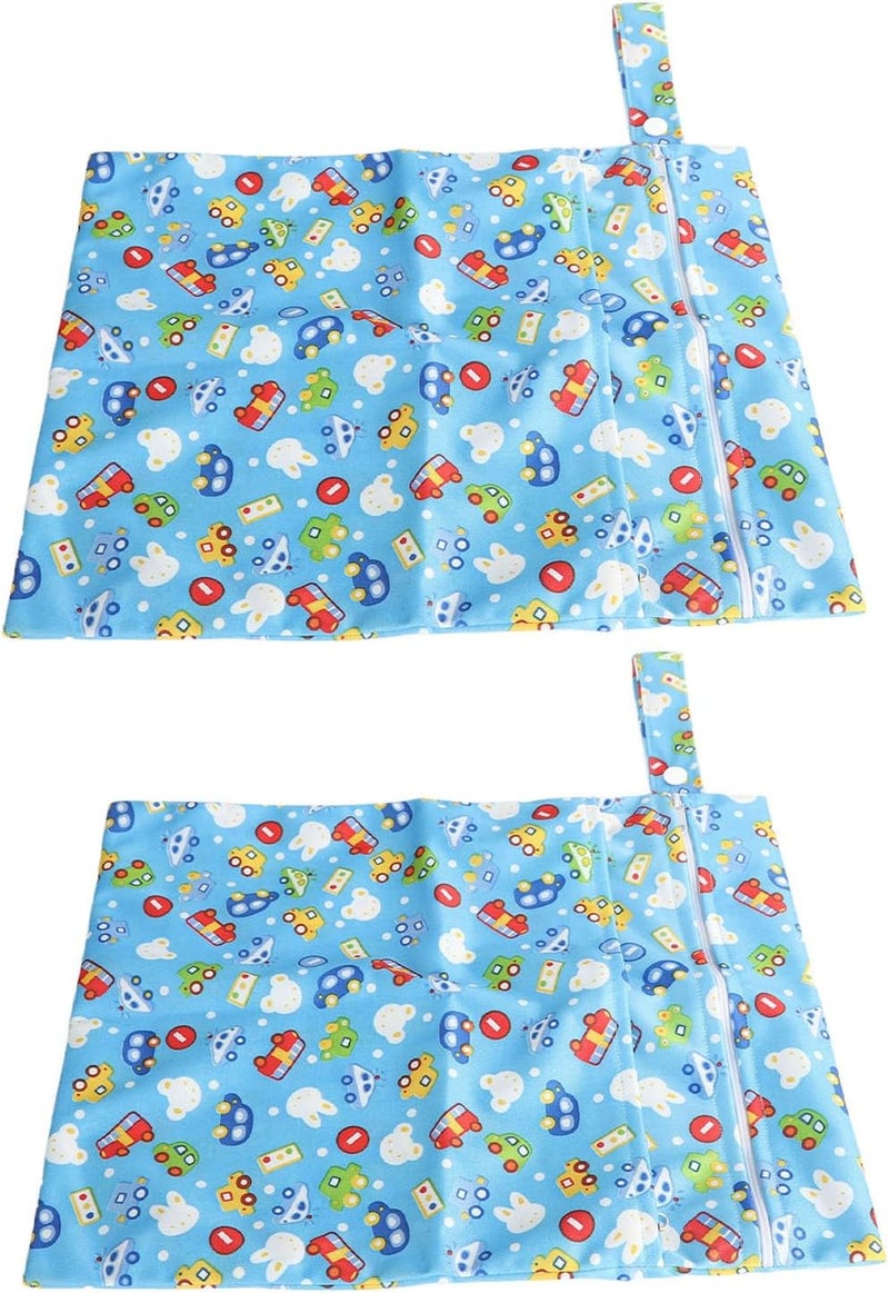 كلاراكو كلاركوا، قطعتين من حقائب الحفاضات القماشية المقاومة للماء والقابلة للغسل، مع حجرات متعددة وجيوب بسحاب لتخزين السفر (28 × 36 سم) - Image 2