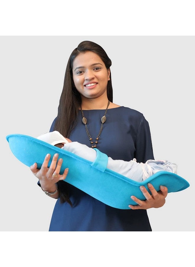 هوبا حاملة أطفال باللون الأزرق الفيروزي | وسادة الرضاعة | حاملة أطفال | حاملة أطفال | حاملة أطفال متكئة - Image 2