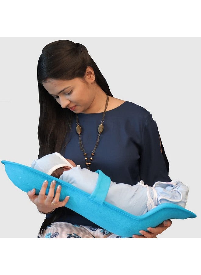 هوبا حاملة أطفال باللون الأزرق الفيروزي | وسادة الرضاعة | حاملة أطفال | حاملة أطفال | حاملة أطفال متكئة - Image 4