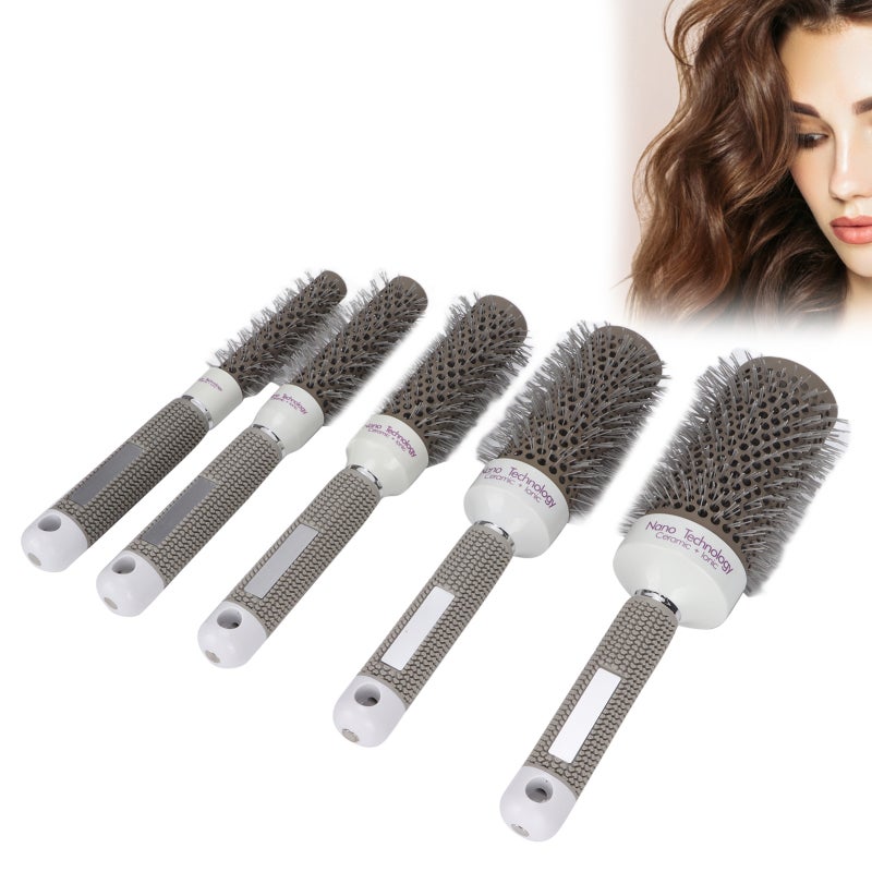 Round Brush Set: Negative Ions Anti-static Nylon Round Brush - Quick Drying Heat Conduction Hairbrush for Home Salon Hairdressing - Image 2