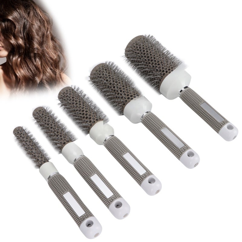Round Brush Set: Negative Ions Anti-static Nylon Round Brush - Quick Drying Heat Conduction Hairbrush for Home Salon Hairdressing - Image 3