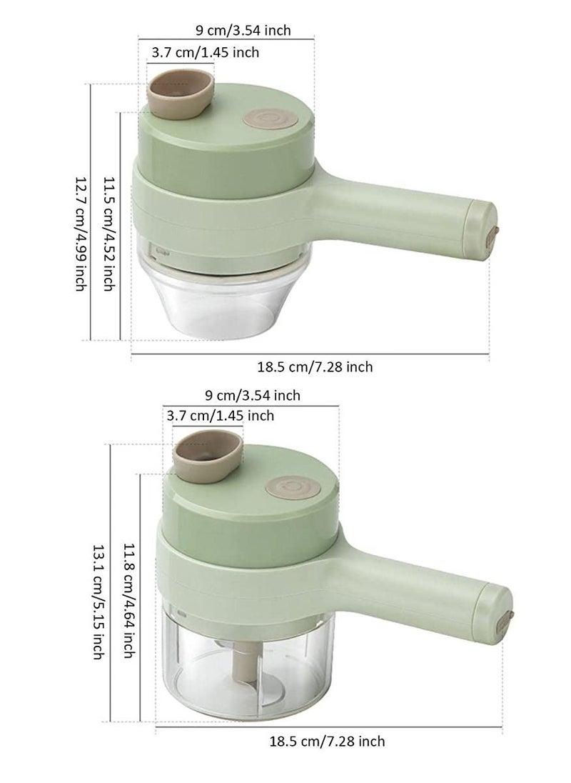 Yuwell - 4 in 1 Multifunctional USB Rechargeable Handheld Electric Vegetable Cutter Set Garlic Mud Masher Food Chopper Portable Mini Wireless Food Processor Slicer For Garlic Pepper Chili On - Image 1
