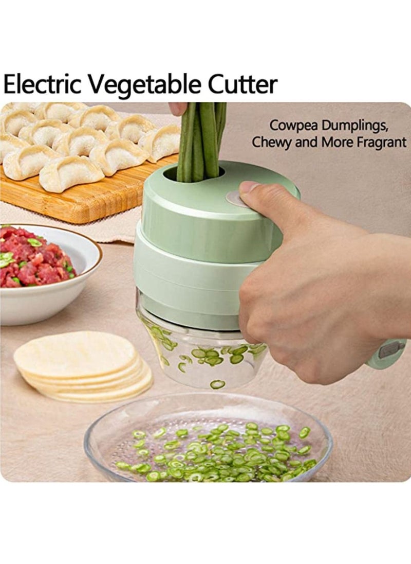 Yuwell - 4 in 1 Multifunctional USB Rechargeable Handheld Electric Vegetable Cutter Set Garlic Mud Masher Food Chopper Portable Mini Wireless Food Processor Slicer For Garlic Pepper Chili On - Image 1