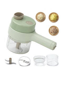 4 in 1 Multifunctional USB Rechargeable Handheld Electric Vegetable Cutter Set Garlic Mud Masher Food Chopper Portable Mini Wireless Food Processor Slicer For Garlic Pepper Chili On