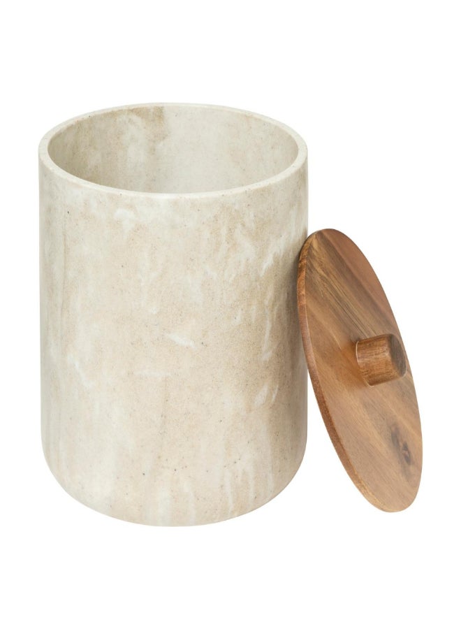 Five Simply Smart Como Marble Effect Bathroom Waste Bin Beige and Brown 5 L 200161A - Image 2