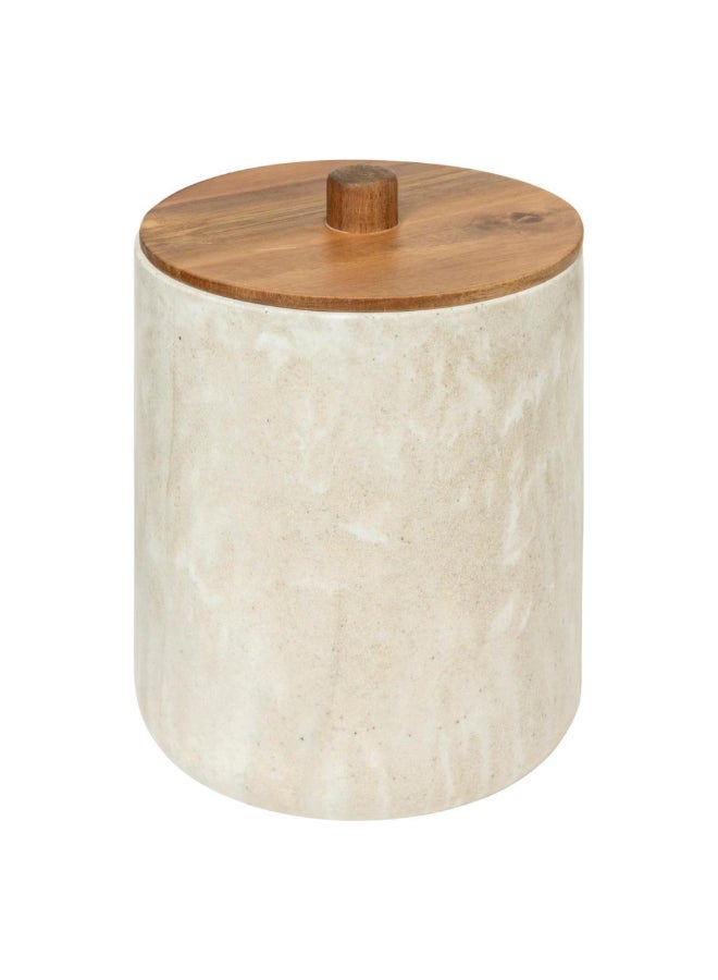 Five Simply Smart Como Marble Effect Bathroom Waste Bin Beige and Brown 5 L 200161A - Image 1