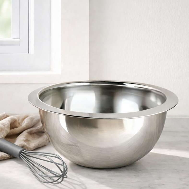 Pan Home Stainless Steel Mixing Bowl - 26cm Diameter - Image 1