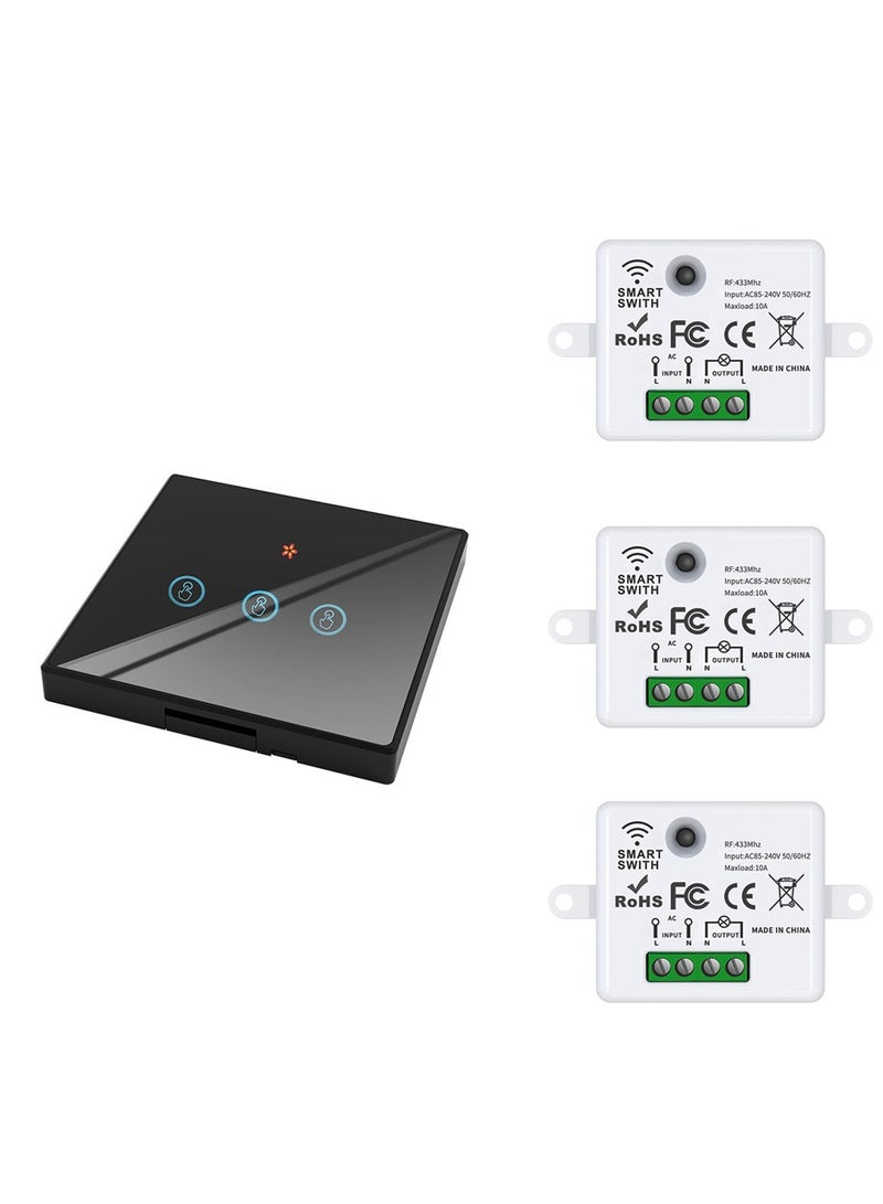 Generic Wireless Light Switch and 433MHz Wall Switch Remote Control Lamp Bulb Fan Switch,110V 220V 230V 240V 10A Relay Receiver  - Image 1
