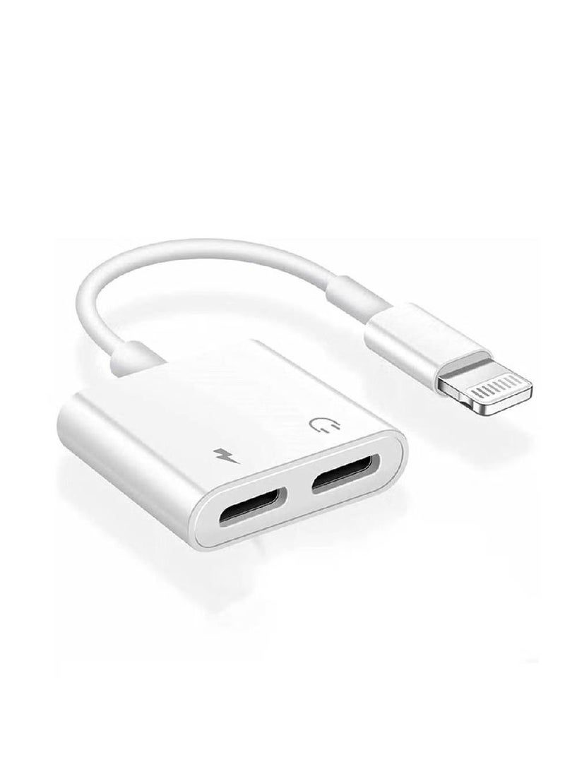 GENNEXT - iPhone Headphones Adapter & Splitter, 2 in 1 Dual Lightning Charger Cable Aux Audio Adapter Converter for iPhone 12/11/XS/XR/X/8/7/6/iPad, Support Calling+Charging+Music Control - Image 1