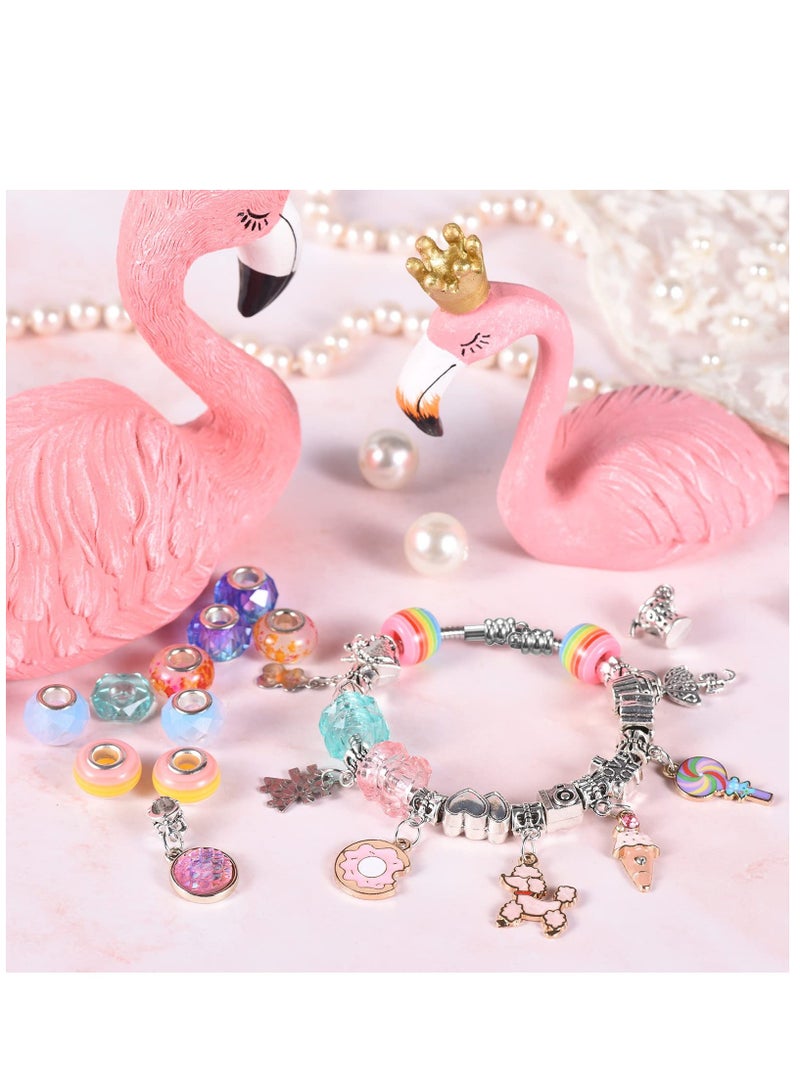 Excefore Charm Bracelet Making Kit Teen Girl Gifts Jewelry Making Kit Unicorn Mermaid Girl Toys Art Supplies Crafts for Girls Age - Image 4