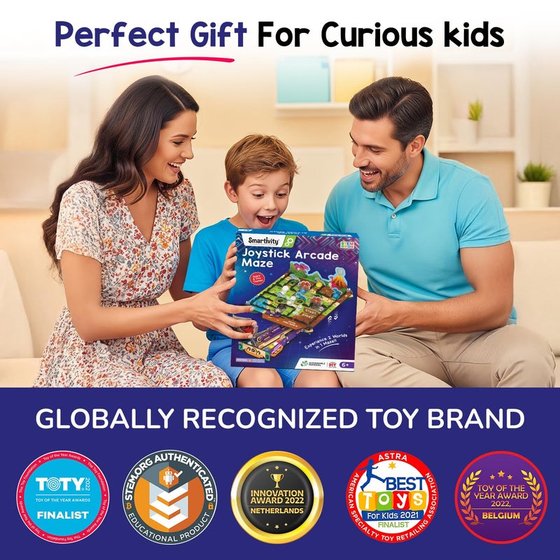 Smartivity لعبة متاهة أركيد بجويستيك للأطفال من 6-14 سنة | مغامرات ثنائية في الفضاء والغابة | هدية عيد ميلاد للأولاد والبنات | ألعاب STEM التعليمية DIY للعلم للأطفال من 6,7,8,9,10,11,12,13,14 سنة - Image 5