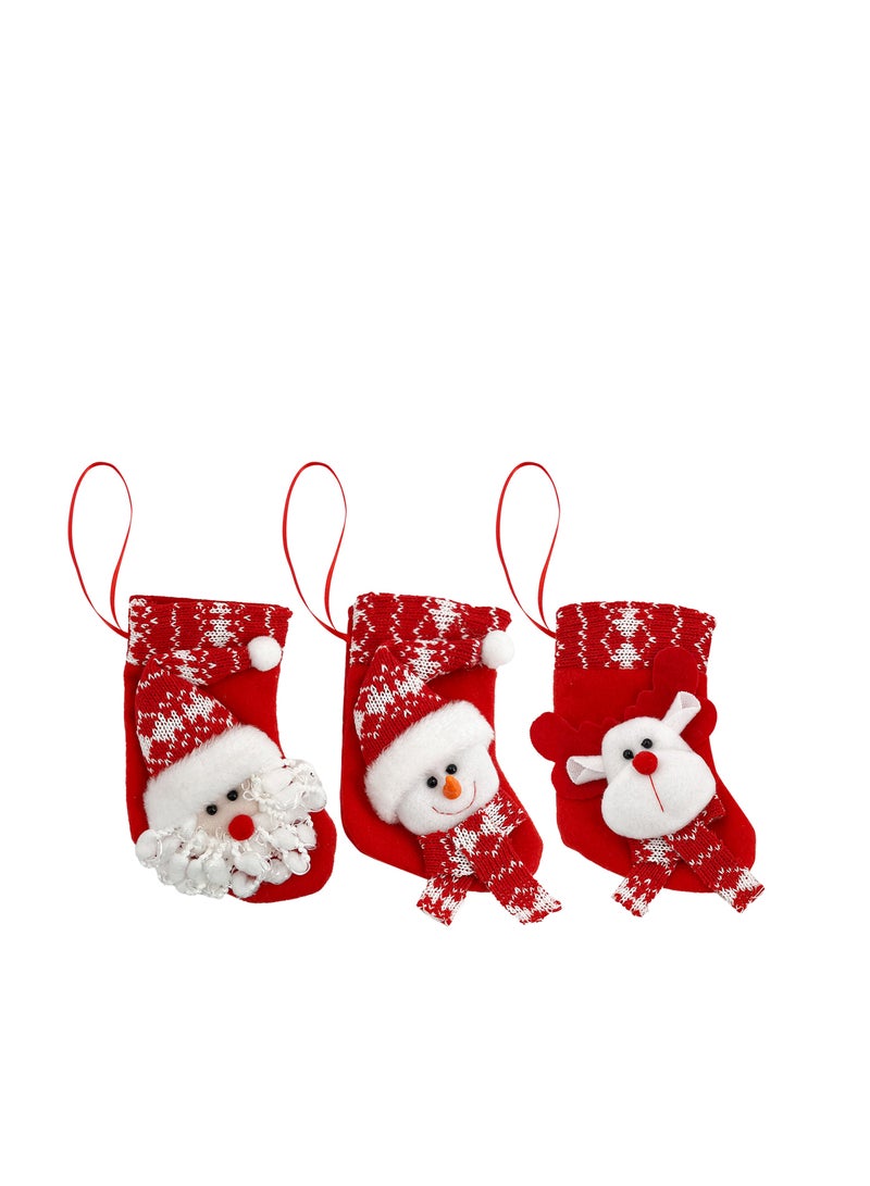 CHRISTMAS MAGIC 3 Pieces Christmas Mini Stocking Asst.16cm - Image 1