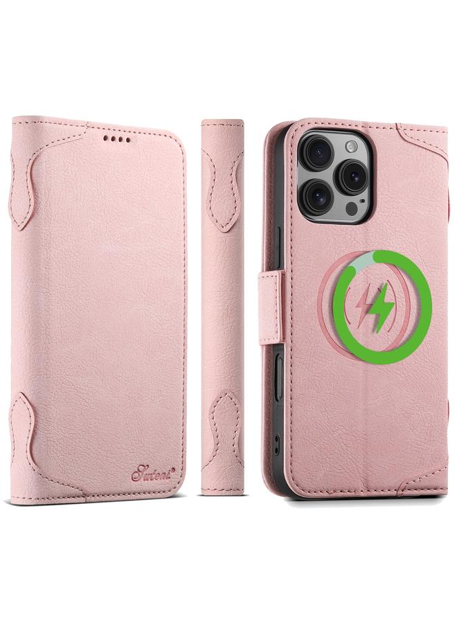 سوتين جراب هاتف SUTENI J07 متعدد الوظائف أفقي قابل للطي من الجلد مع خاصية Magsafe لهاتف iPhone 16 Pro Max - Image 1