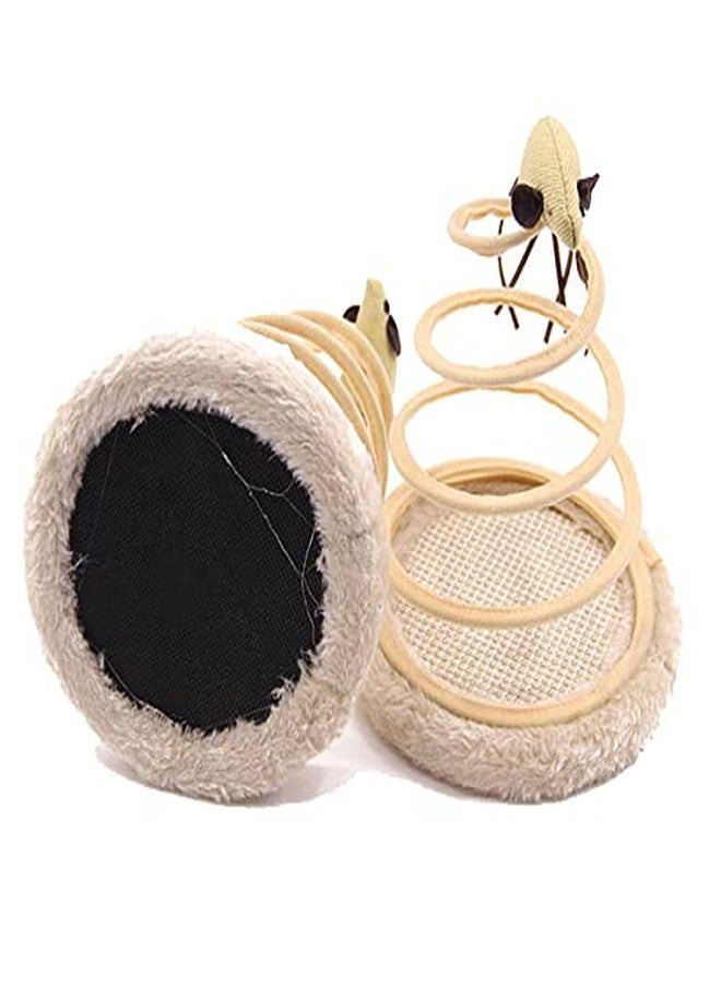 PETLICIOUS & MORE Cat Toy Plush Spring Cat Scratch Board False Mouse Interactive Toys (Color May Very) - Image 3