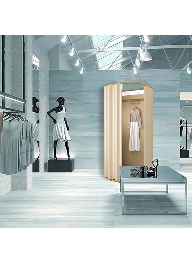 Madamera Clothing Store Fitting Room With Shading Curtain, Portable Temporary Mobile Privacy Protection Dressing Room, Foldable Mall Simple Changing And Display Rack, 200X100X95Cm (Beige) - Image 2