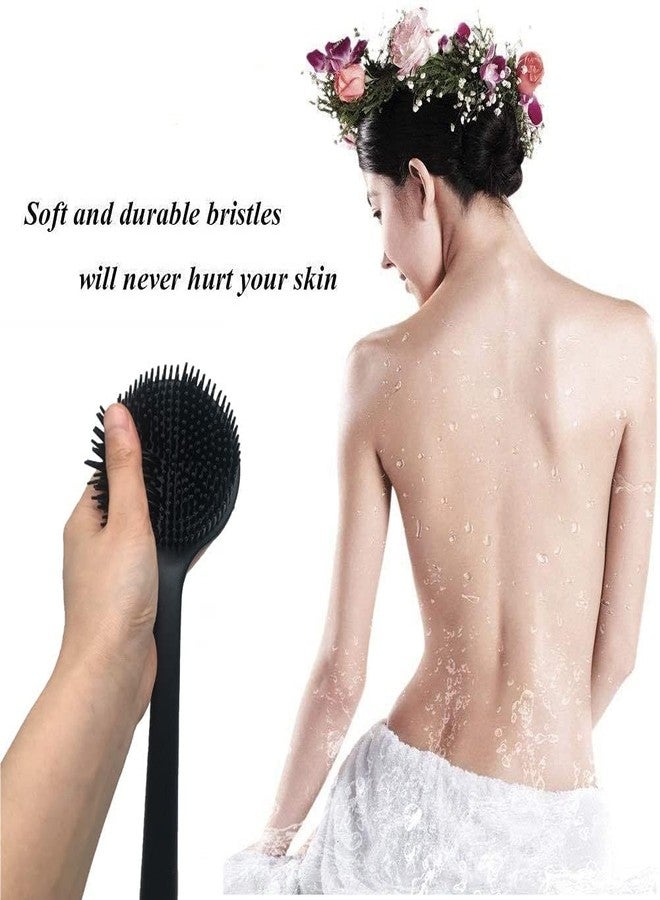 Runmay Silicone Body Scrubber, Long Handle Back Scrubber for Shower, Exfoliating Bath Brush With Free Hook for Men Women & Kids - Image 4