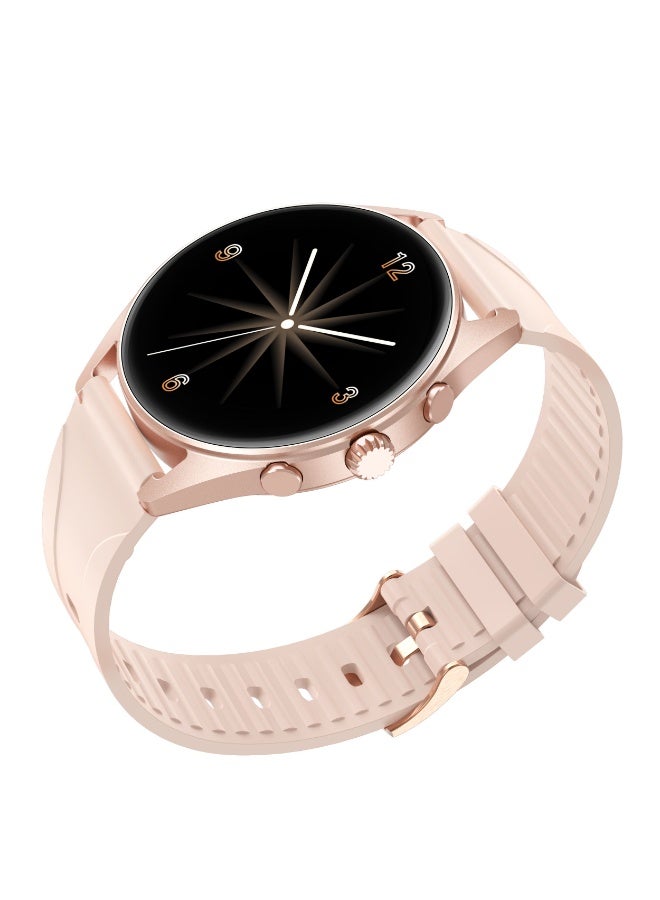 Smartwatch – 1.3-inch Super AMOLED Round Display, Bluetooth Calling & Health Tracking – Ramadan Special Edition – Includes 2 Interchangeable Straps – Rose Gold/Pink - Image 1