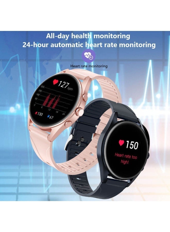 Smartwatch – 1.3-inch Super AMOLED Round Display, Bluetooth Calling & Health Tracking – Ramadan Special Edition – Includes 2 Interchangeable Straps – Rose Gold/Pink - Image 3