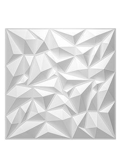 GUDOO 12 Pack 3D Wall Panels 3D Texture Wallpaper Panel Small Diamond Design Decorative Wall Covering 30x30cm White  - Image 2