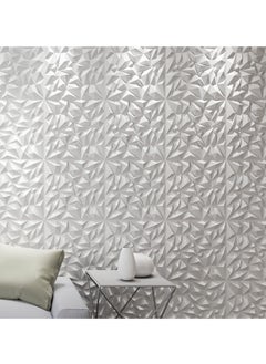 GUDOO 12 Pack 3D Wall Panels 3D Texture Wallpaper Panel Small Diamond Design Decorative Wall Covering 30x30cm White  - Image 4