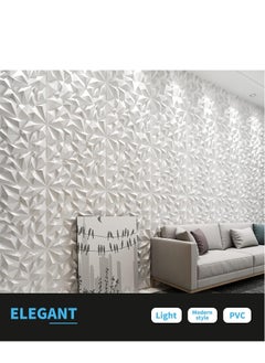 GUDOO 12 Pack 3D Wall Panels 3D Texture Wallpaper Panel Small Diamond Design Decorative Wall Covering 30x30cm White  - Image 5