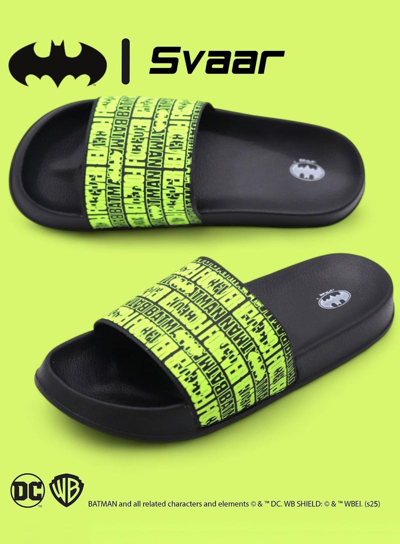 SVAAR Authentic Batman Forever Men's Ultra Soft Sliders/Slippers for Men with Soft Cushion | Everyday Flip Flops for Gents/Boys Black - Image 2