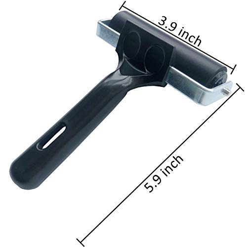 Benvo Rubber Brayer 4 inch Rubber Roller for Printmaking, Painting, Applying Glue, Wallpaper, Block Stamping Anti Skid Construction Tools with Hard Rubber Drum(Black, Classic Version) - Image 2
