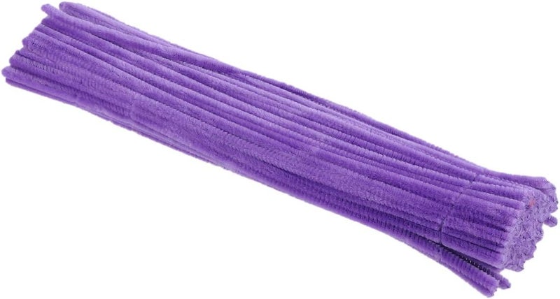 comfrt 100pcs Pipe Cleaners Chenille Stems Crafts Chenille Sticks for DIY Art Flower Plant Crafts Christmas Decorations Ornament (Purple) - Image 1