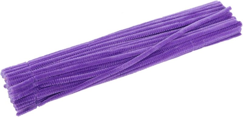 comfrt 100pcs Pipe Cleaners Chenille Stems Crafts Chenille Sticks for DIY Art Flower Plant Crafts Christmas Decorations Ornament (Purple) - Image 3