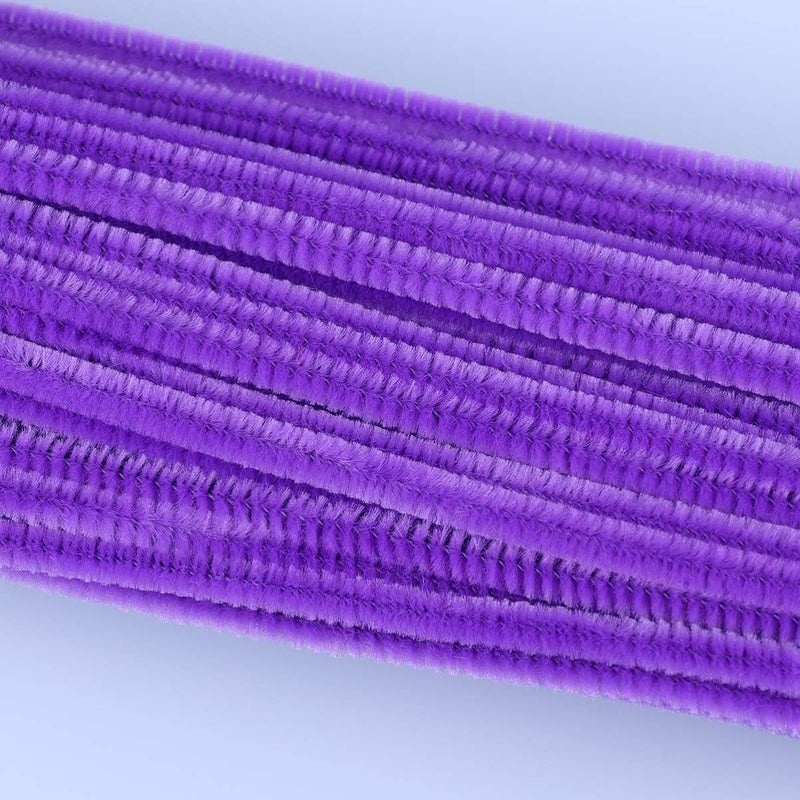 comfrt 100pcs Pipe Cleaners Chenille Stems Crafts Chenille Sticks for DIY Art Flower Plant Crafts Christmas Decorations Ornament (Purple) - Image 4
