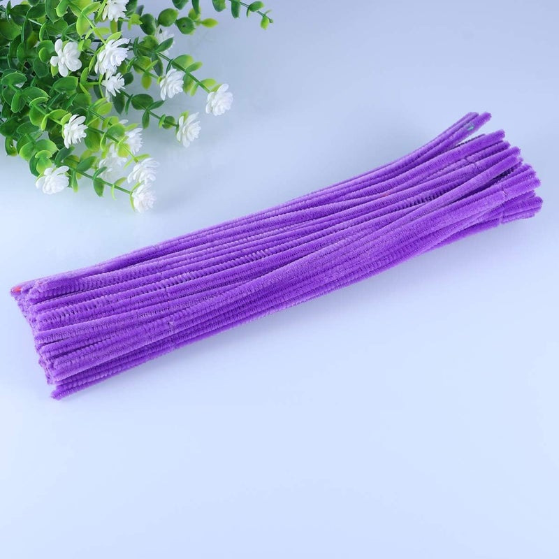 comfrt 100pcs Pipe Cleaners Chenille Stems Crafts Chenille Sticks for DIY Art Flower Plant Crafts Christmas Decorations Ornament (Purple) - Image 5