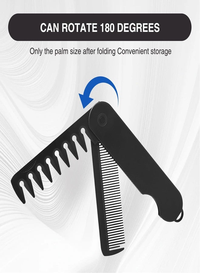 Qiyuda Folding Pocket Hair Comb for Men, 2 in 1 Fine Tooth Wide Tooth Protable Styling Hair Comb - Image 4