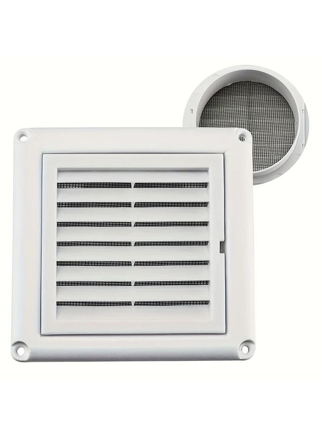 White 4inch Louvered Vent Cover Stops Birds Nesting For Outside Dryer Exhaust Air Vent Cover With Screws - Image 2