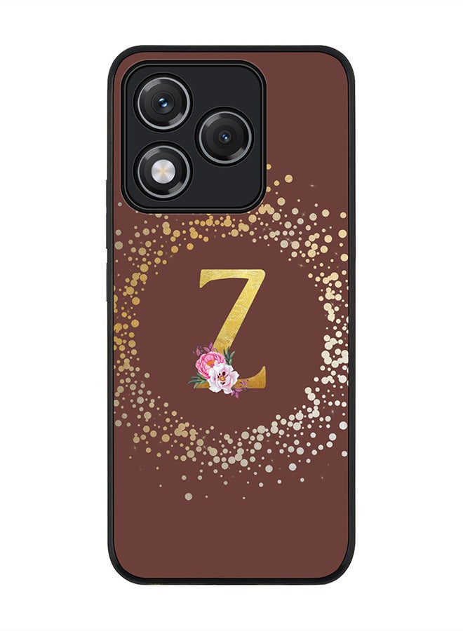 Stylizedd For Honor 400 Lite Case,Slim fit Camera Protection, Shockproof Thin Phone cover  - Custom Monogram Floral - Z  (Brown )