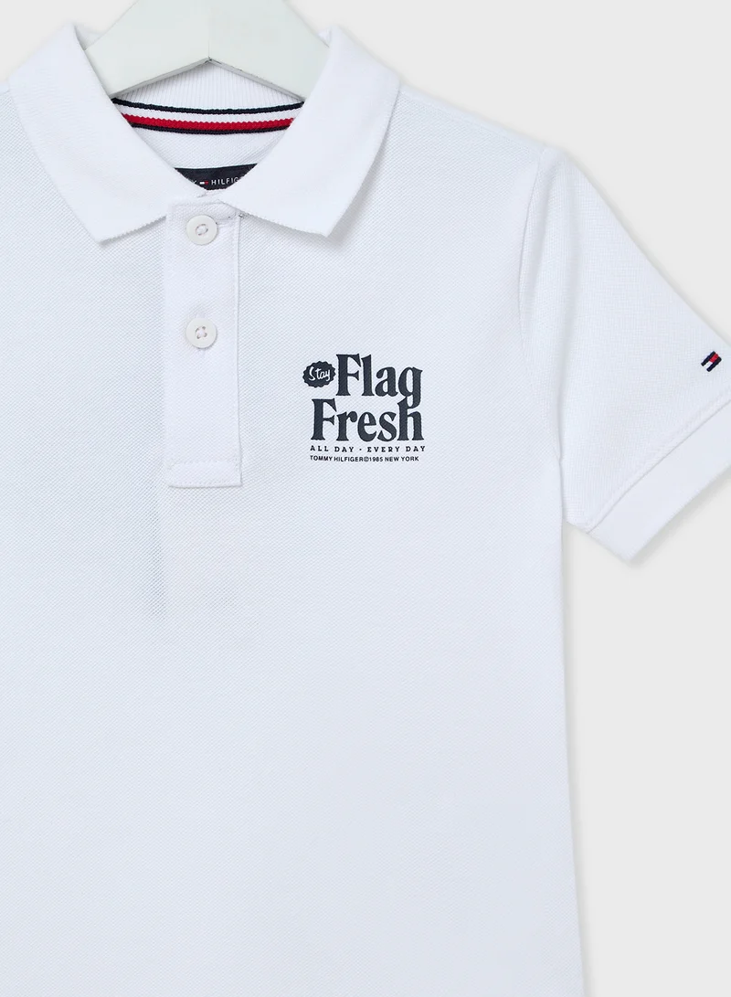 TOMMY HILFIGER Kids Flag Fun Short Sleeve Regular Polo T-Shirt