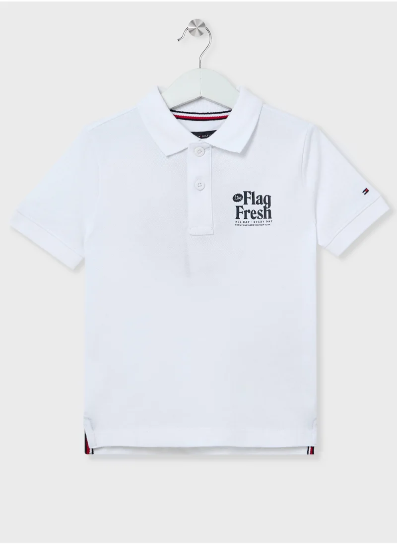 تومي هيلفيغر Kids Flag Fun Short Sleeve Regular Polo T-Shirt