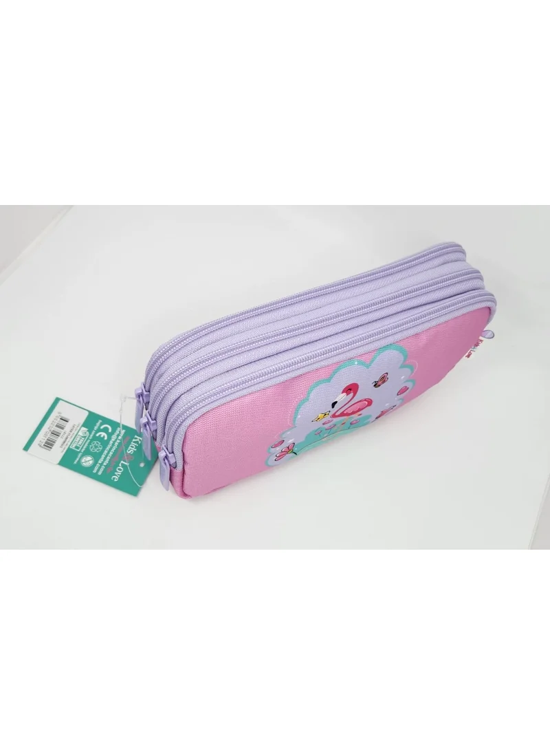 كاوكو Kids&love Layer Flamingo L8112 3 Compartment Pencil Bag