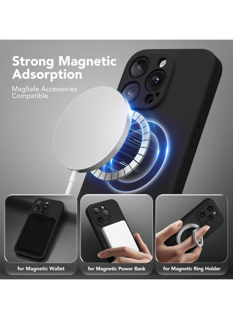 SUYDANBOX Magnetic for iPhone 14 Pro Case, Compatible with MagSafe, [Full Camera Protection][Screen Protector] Silicone Shockproof Protective Phone Case for iPhone 14 Pro 6.1", Black - Image 2