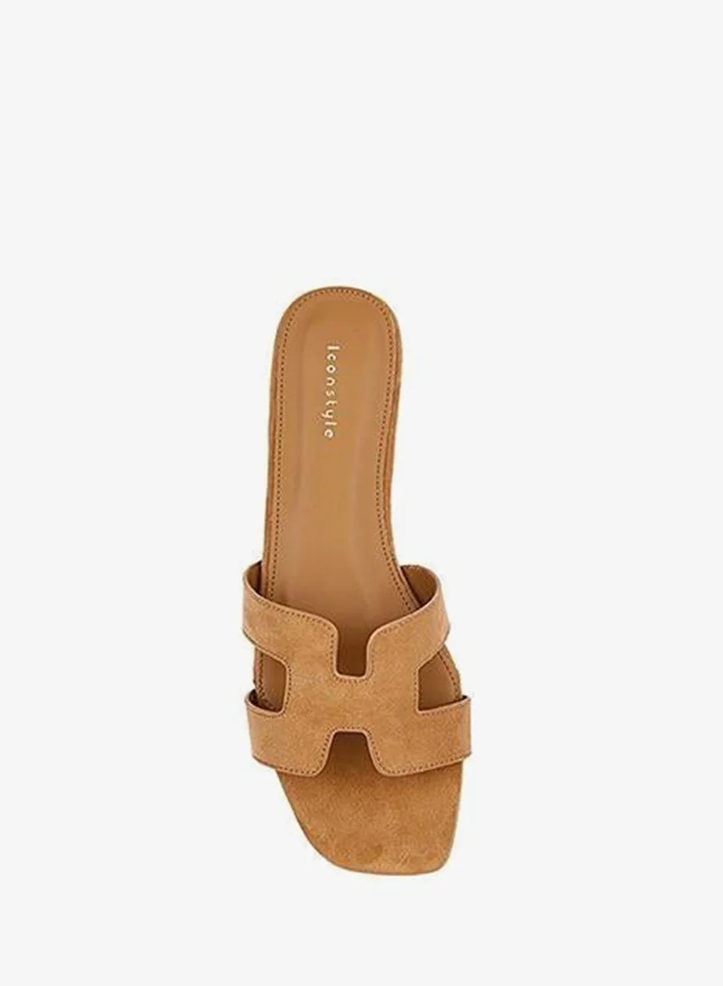 IconStyle Womens H suede slip-on flat Sandal