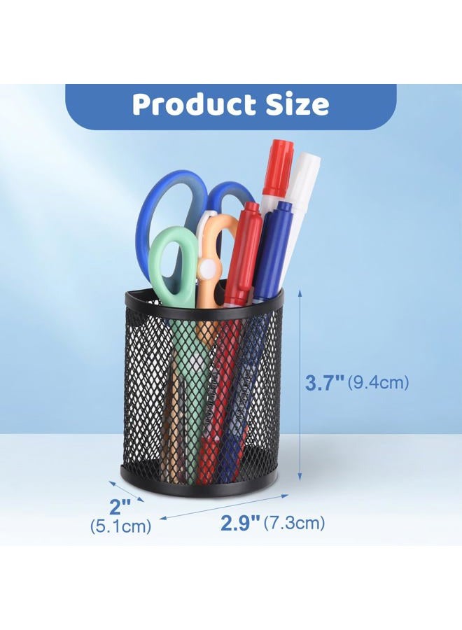LUCYCAZ Magnetic Pencil Holder for Refrigerator, 2 Pack Metal Basket Pen Holder Locker Organizer for Work School Office, Black - Image 3