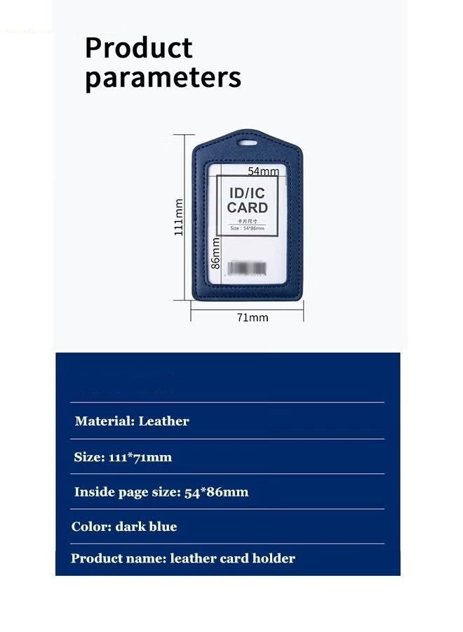 CSIRO Transparent Badge Holder with Lanyard, PU Leather ID Card Badge Business Card Holder with Stainless Steel J-Hook Nylon Lanyard for Work ID, School ID, Metro Card, Access Card, Blue - Image 5