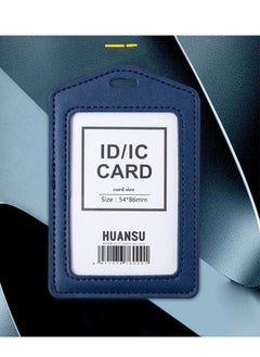 CSIRO Transparent Badge Holder with Lanyard, PU Leather ID Card Badge Business Card Holder with Stainless Steel J-Hook Nylon Lanyard for Work ID, School ID, Metro Card, Access Card, Blue  - Image 4