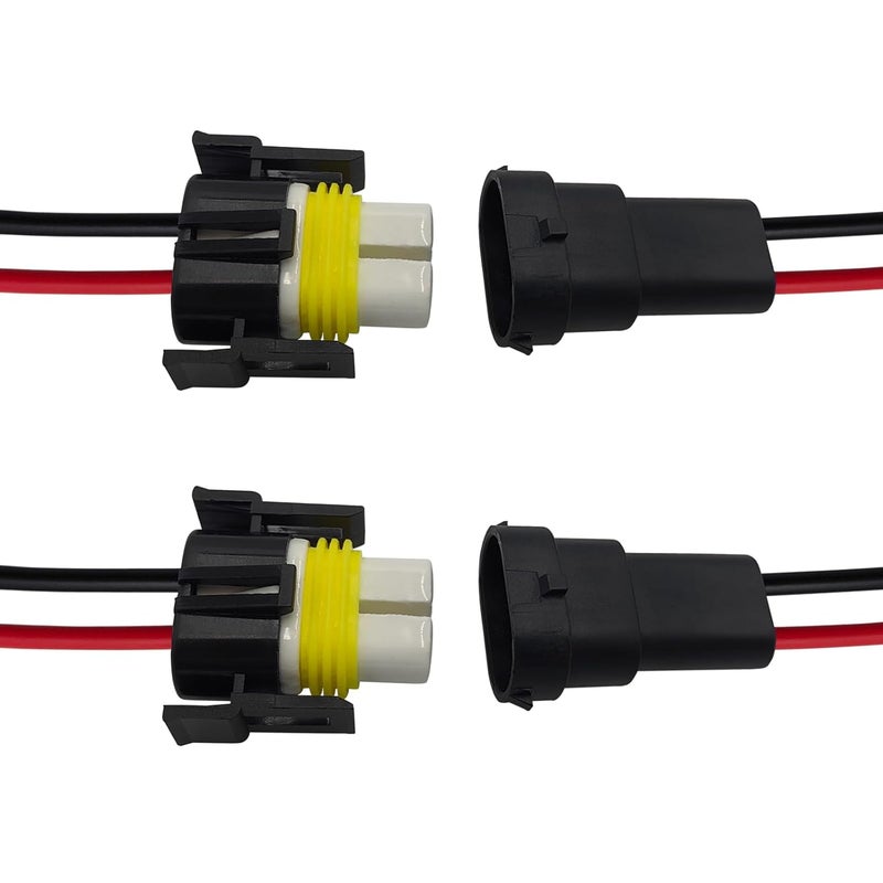 Audak 2Sets H11 H8 880 881 High Temperature Ceramic Wire Harness Socket Male & Female Adapter for Headlight Fog Light - Image 3
