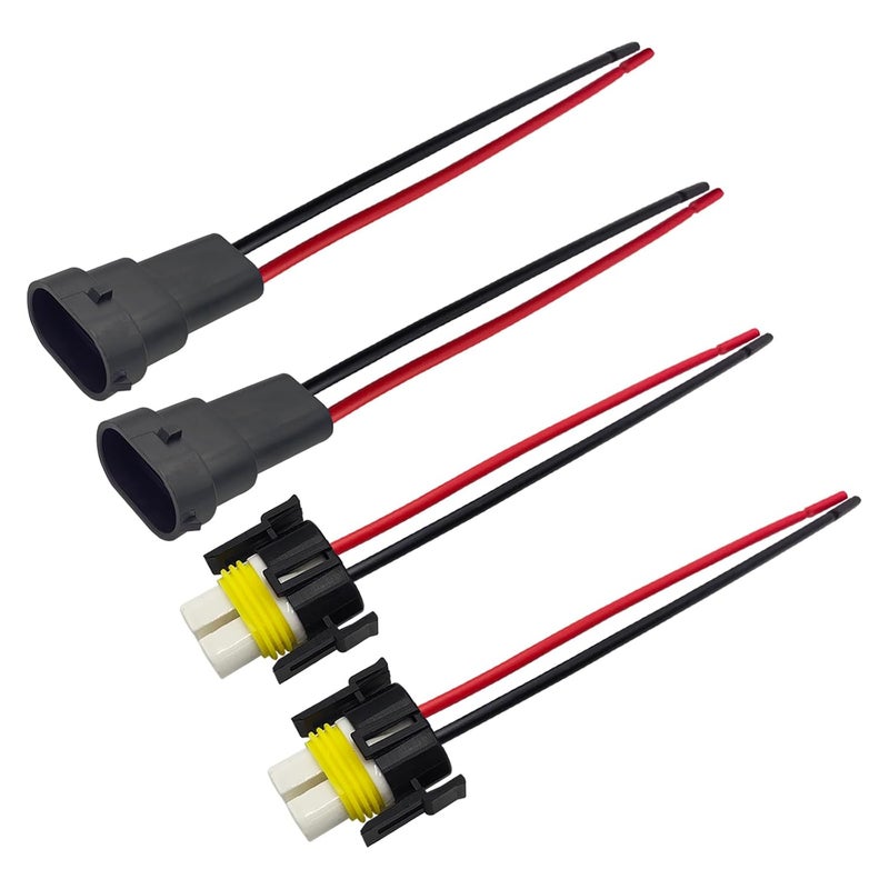 Audak 2Sets H11 H8 880 881 High Temperature Ceramic Wire Harness Socket Male & Female Adapter for Headlight Fog Light - Image 1