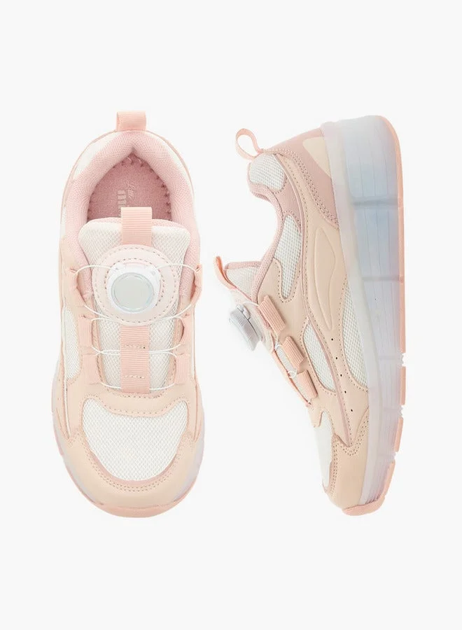 Little Missy  Girls Panelled Light-Up Sneakers with Rotating Buckle Closure  | Best Price UAE