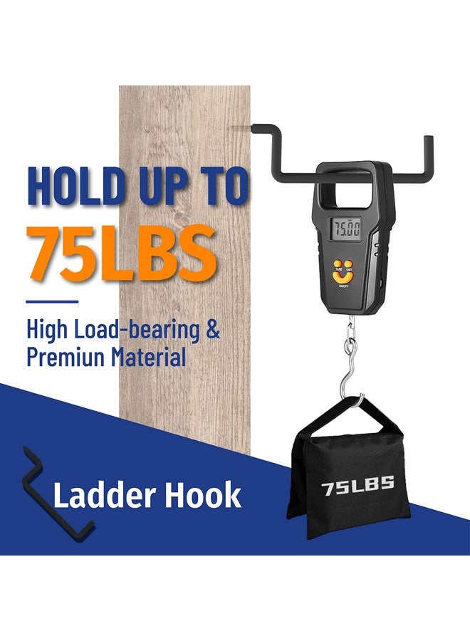Unp Poetiske Ladder Hooks Screw In Storage Hanger Wall Mount Heavy Duty Shelf Organizer For Bike Foldable Chair Garage Organization Vinyl Coated 4Pc Black  - Image 2
