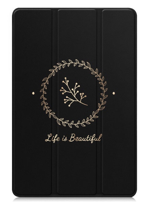 Protective Flip Case For Apple iPad Pro 13 (2024) With Trifold Stand Auto Wake Sleep Shockproof Cover Life is Beautiful