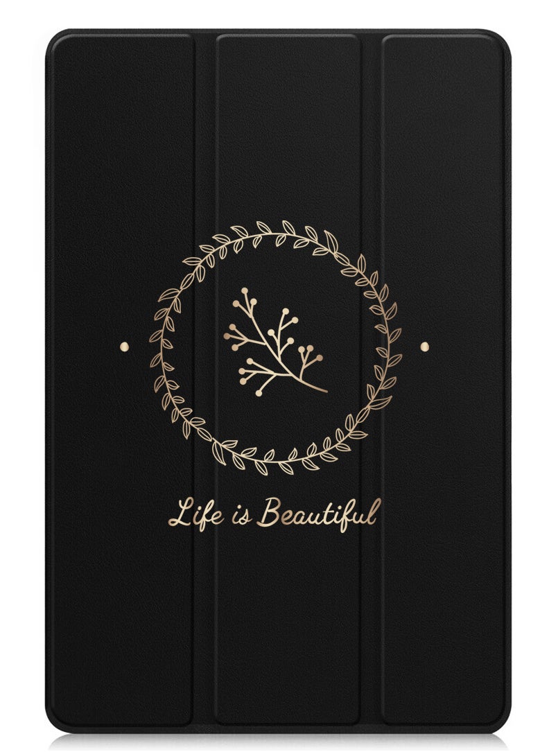 Protective Flip Case For Apple iPad Pro 13 (2024) With Trifold Stand Auto Wake Sleep Shockproof Cover Life is Beautiful