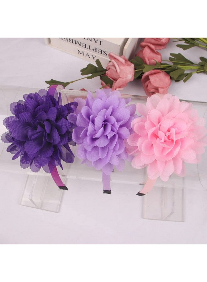 XIMA Headbands For Girls,Chiffon Flower Hairbands With Teeth For Kids Teens Children Hair Accessoies Pack Of 15 - Image 5