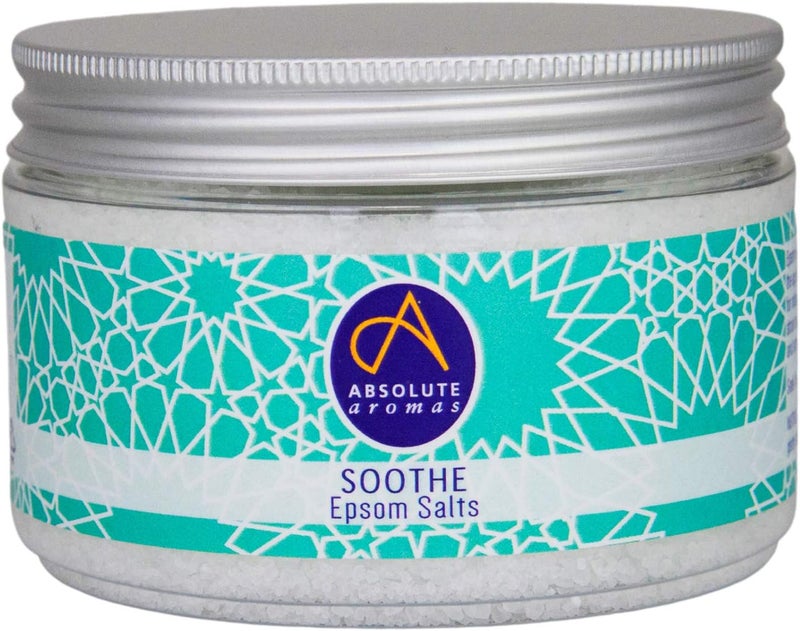 Absolute Aromas Epsom Bath Salts Magnesium Sulphate Infused with 100 Pure Essentials Oils Soothe 300g